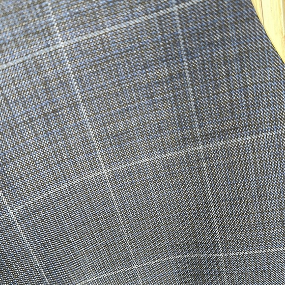 Men's Navy Wool Blend Checkered Vest - Picture 5 of 6